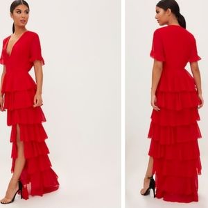 PLT Red Chiffon Dress